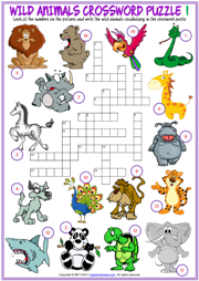 Animals Crossword Puzzle ESL Printable Worksheets