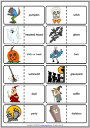 Halloween ESL Printable Dominoes Game For Kids