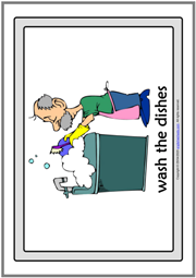 Household Chores ESL Printable Flashcards With Words