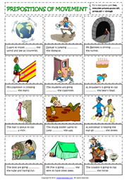 Prepositions of Movement English Grammar Worksheet