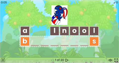 4th of July Vocabulary ESL Interactive Anagram