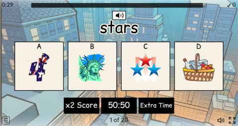 4th of July ESL Interactive Vocabulary Quiz Show