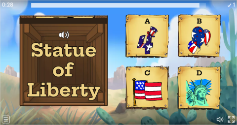 4th of July ESL Interactive Open The Box Worksheet