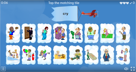 Action Verbs ESL Interactive Find The Match Worksheet