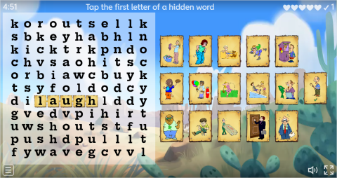 Action Verbs ESL Interactive Wordsearch Puzzle