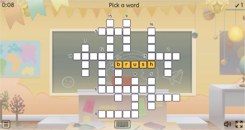 Action Verbs ESL Interactive Crossword Puzzle