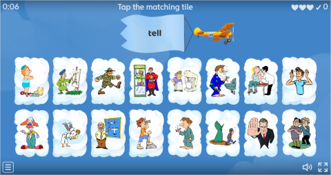 Action Verbs ESL Interactive Find The Match Worksheet