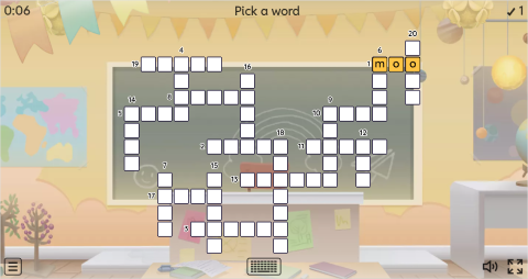 Animal Sounds ESL Interactive Crossword Puzzle