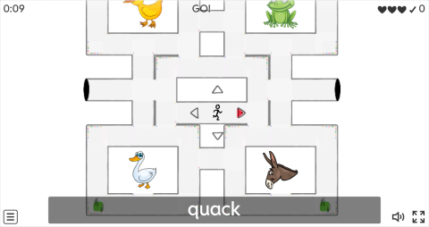 Animal Sounds ESL Vocabulary Maze Chase Game