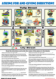 Asking For And Giving Directions ESL Worksheet for Kids