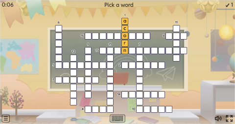 Autumn ESL Interactive Crossword Puzzle