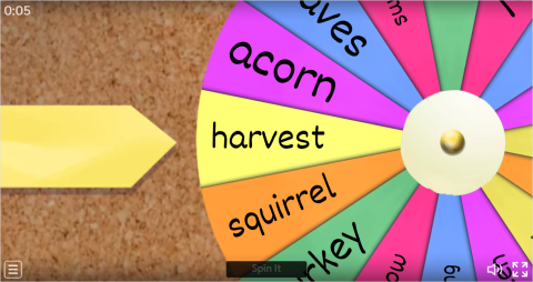 Autumn ESL Interactive Spin The Wheel Worksheet
