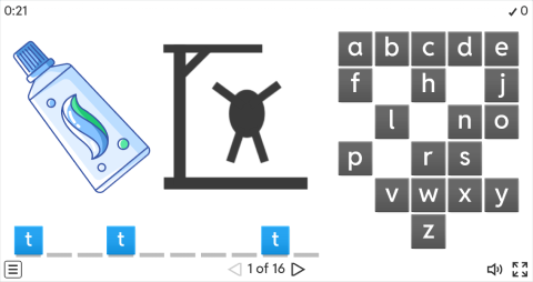 Bathroom Objects ESL Interactive Hangman Game