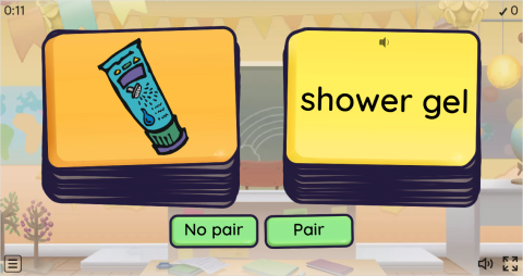 Bathroom Objects ESL Pair or No Pair Worksheet