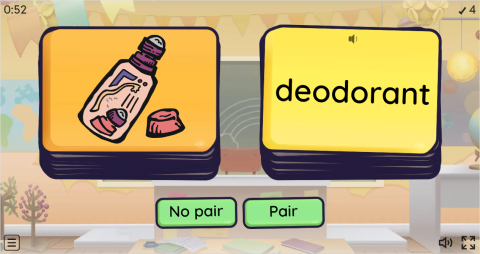 Bathroom Objects ESL Pair or No Pair Worksheet