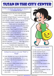 Because or Because of Reading Text Exercises Worksheet