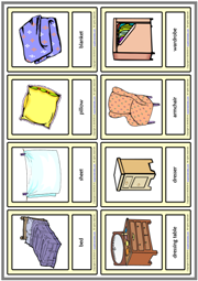 Bedroom Objects ESL Printable Vocabulary Learning Cards
