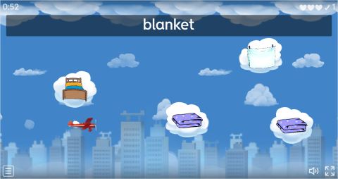 Bedroom Objects ESL Vocabulary Airplane Game