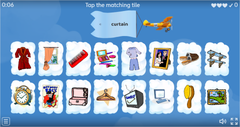 Bedroom Objects Interactive Find The Match Worksheet