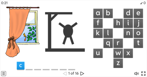 Bedroom Objects ESL Interactive Hangman Game