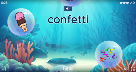 Birthdays ESL Vocabulary Flying Fruit Game