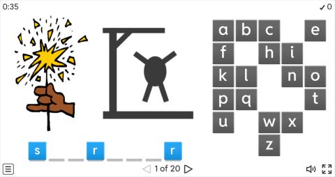 Birthdays Vocabulary ESL Interactive Hangman Game