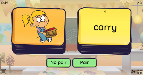 Body Movement Verbs ESL Pair or No Pair Worksheet