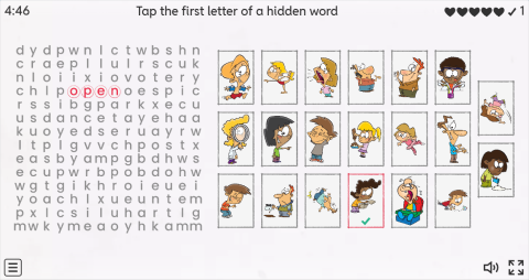Body Movement Verbs ESL Interactive Wordsearch Puzzle