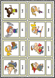 Body Movement Verbs ESL Printable Vocabulary Learning Cards