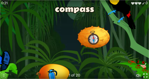 Camping ESL Vocabulary Flying Fruit Game