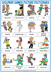 Children Games ESL Printable Picture Dictionary For Kids