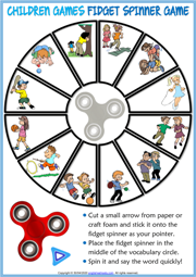 Children Games ESL Printable Fidget Spinner Game For Kids