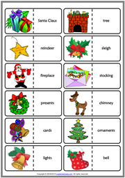 Christmas ESL Printable Dominoes Game For Kids