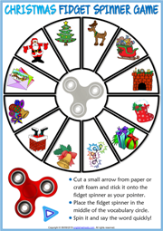 Christmas ESL Printable Fidget Spinner Game For Kids