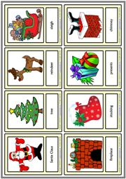 Christmas ESL Printable Vocabulary Learning Cards For Kids