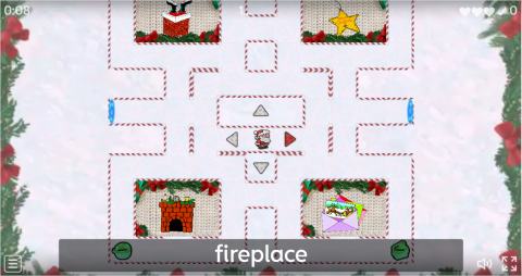 Christmas ESL Vocabulary Maze Chase Game