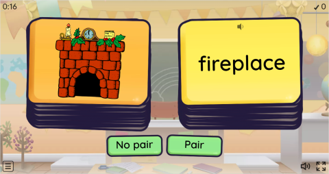 Christmas ESL Vocabulary Pair or No Pair Worksheet