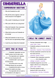 Cinderella ESL Reading Comprehension Questions Worksheet