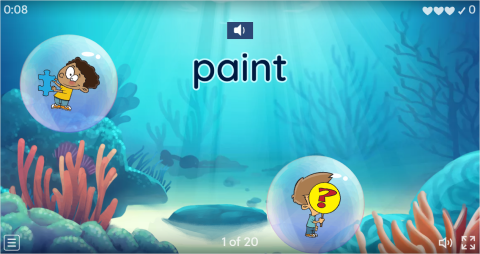 Classroom Verbs ESL Vocabulary Flying Fruit Game