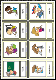 Classroom Verbs ESL Printable Vocabulary Learning Cards