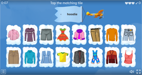 Clothes ESL Interactive Find The Match Worksheet
