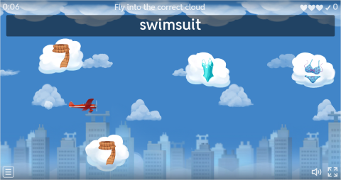 Clothes ESL Vocabulary Airplane Game