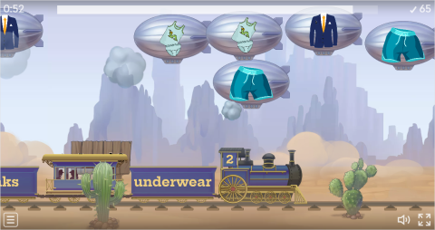 Clothes ESL Vocabulary Balloon Pop Game