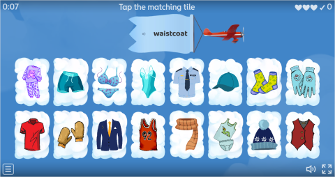Clothes ESL Interactive Find The Match Worksheet