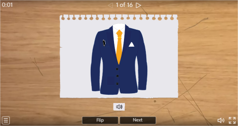 Clothes ESL Interactive Vocabulary Flashcards