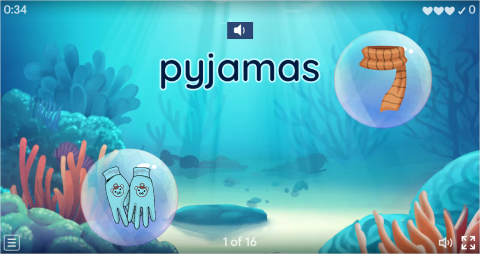 Clothes ESL Vocabulary Flying Fruit Game