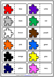 Colours ESL Printable Dominoes Game For Kids