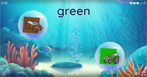 Colours ESL Vocabulary Flying Fruit Game