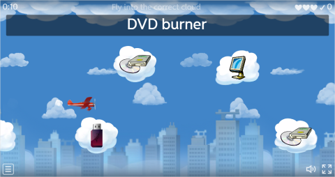 Computer Parts ESL Vocabulary Airplane Game
