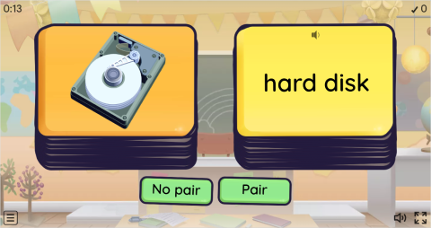 Computer Parts ESL Pair or No Pair Worksheet
